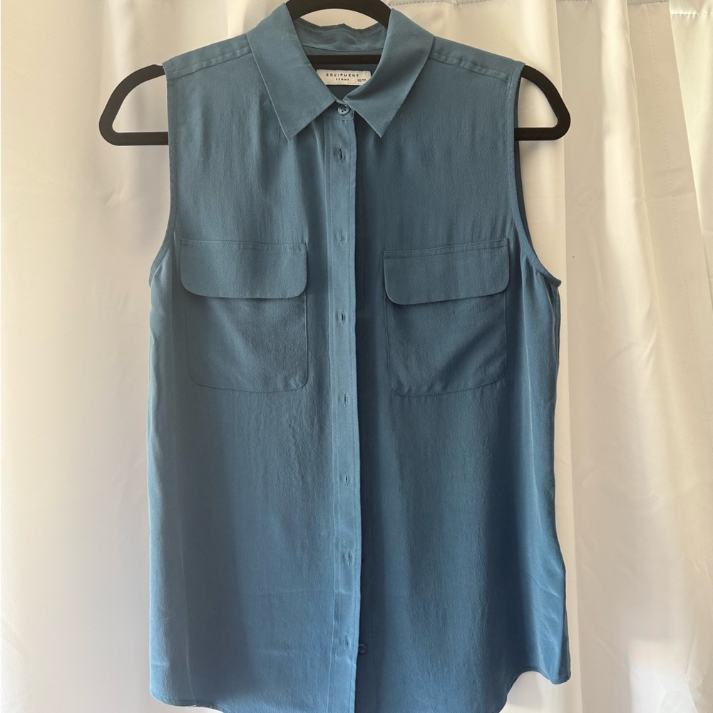 Equipment Silk Sleeveless Button-Up Top, new, never worn